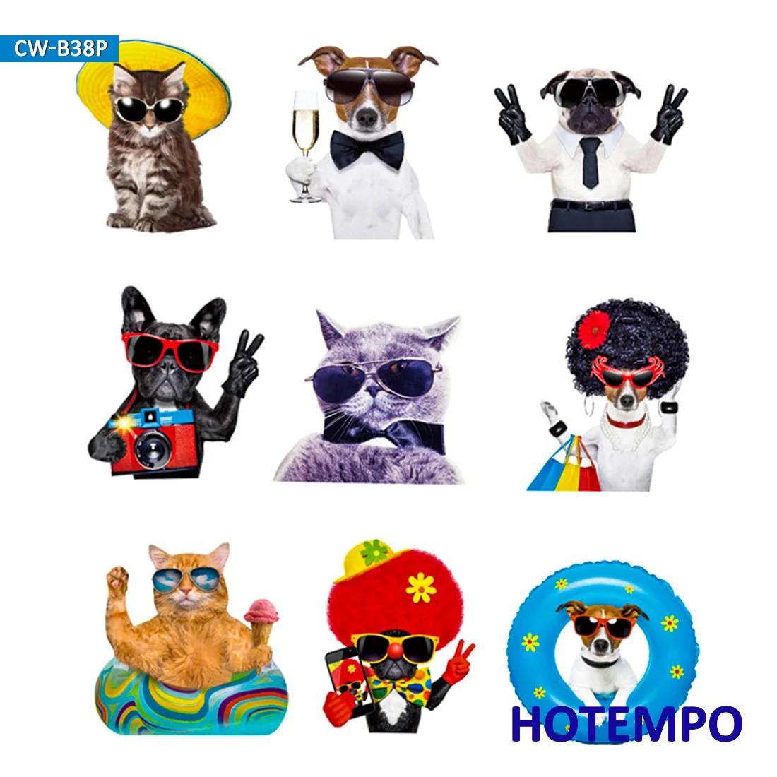 Cute Rock Pets Puppy Cat Dog Hip Hop Animal Stickers on Mobile Phone Laptop Luggage Guitar Case Skateboard Gear Bike Stickers