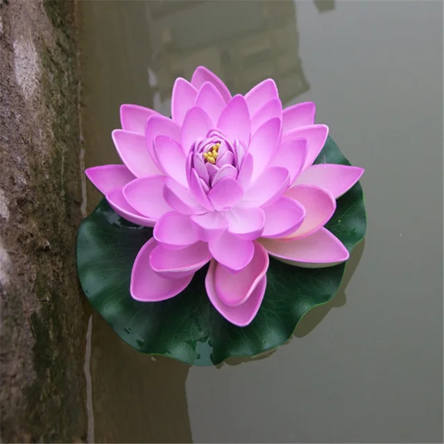 1PCS 17CM Decor Garden Artificial Fake Lotus Flower Foam Lotus Flowers