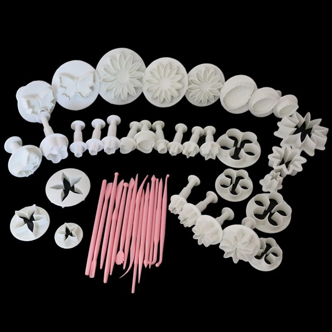 

Practical Random Color 47 Pcs Sets DIY Sugar Craft Cake Decorating Fondant Icing Plunger Tools Cookie Mold Mould