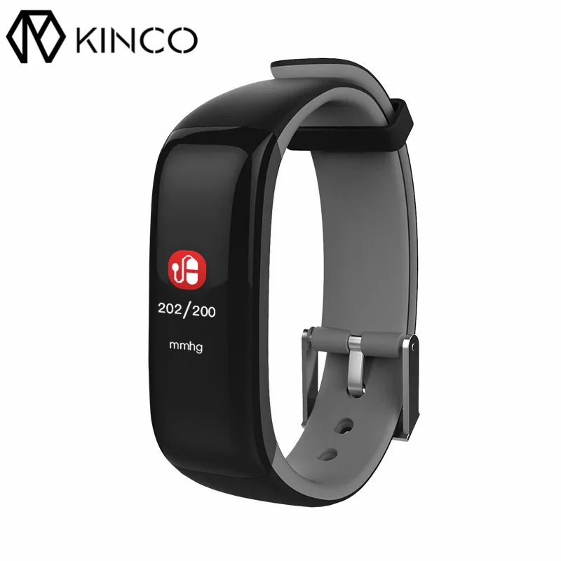 

KINCO IP67 Waterproof Smart Watch Bracelet bluetooth OLED BP Heart Rate Health Monitor HD Color Screen Wristband for IOS/Android