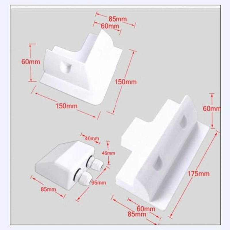 1 компл. Лот ABS панели солнечных батарей Монтажный кронштейн наборы белый цвет кабельный ввод Gand Идеальный 7 шт. один набор для Caravan Motorhome RV