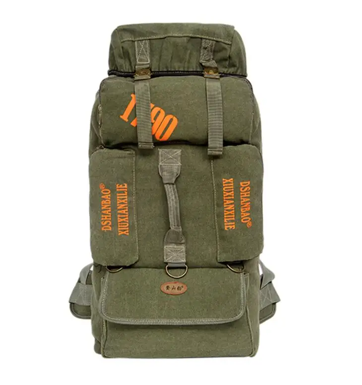 80L большой емкости путешествия Кемпинг Туризм альпинистский Рюкзак Спортивная Сумка альпинистский рюкзак рюкзаки для верховой езды ног багаж сумка - Цвет: Army green