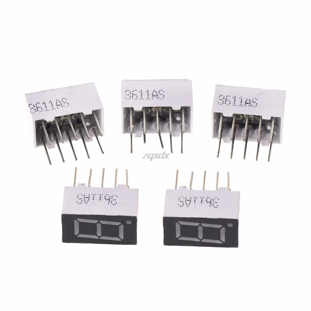 

5Pcs/Sets 0.36" Common Cathode 1 Bit 10 Pin 7 Segment Red LED Display Digital Tubes July DropShip