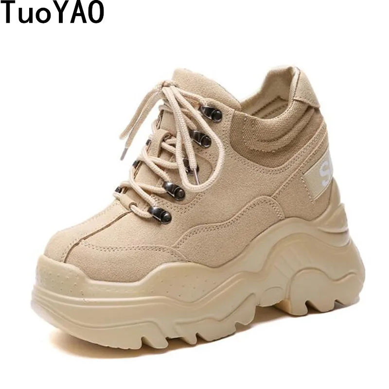 女性高プラットフォーム靴新しい通気性の女性の高さの増加靴12センチメートル厚い靴底のトレーナースニーカー女性deportivas Mujer レディースヴァルカナイズシューズ Aliexpress