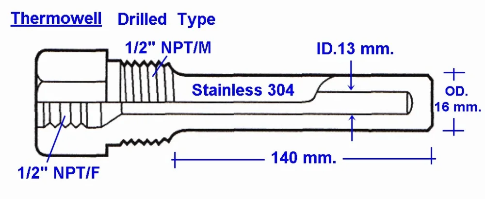 

Stainless Steel Drilled Thermowell Protection Tube