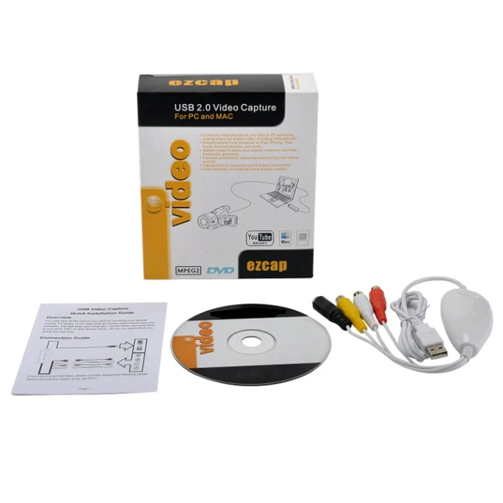 

USB 2.0 Video Capture VHS to DVD Digital Video Converter For PC and MAC (Analog to Digital Converter)
