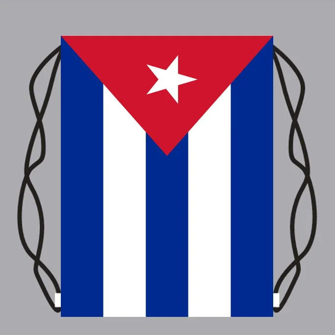 

Drawstring Backpack Bag with Cuba Flag Small Backpack Printing Customized Logo