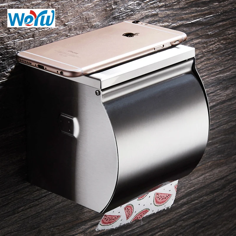 WEYUU Wire drawing Wall mounted Toilet Paper Holders 304Stainless Steel