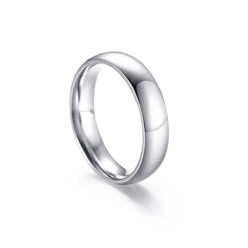 Simple 5MM Titanium Steel Ring for Women Men Rose Gold/Silver Color Wedding Band Lover Rings Fashion Couple Jewelry anillos