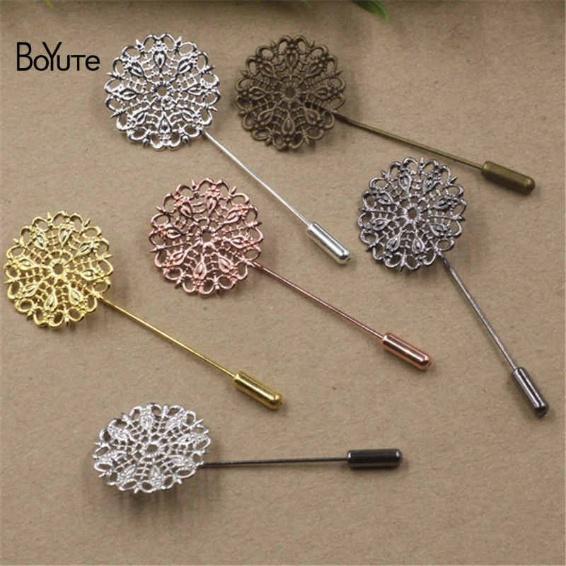 

BoYuTe 20Pcs 5 Colors Plated Vintage Style 25MM Peacock Feather Brooch Pins