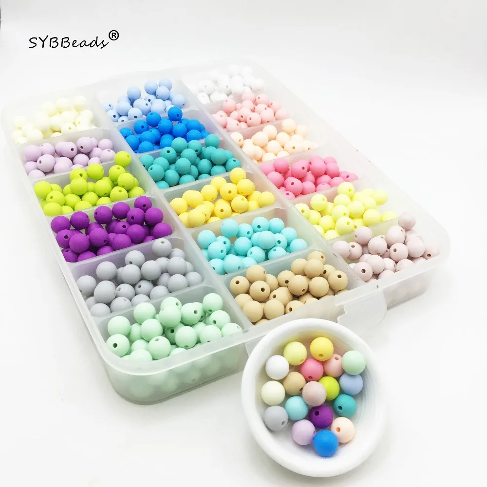 SYBBeads 100 шт./лот, силиконовые бусины, Детские Прорезыватели, силиконовые бусины для прорезывания зубов, для ожерелья, силиконовые прорезыватели, 10 мм, без бисфенола