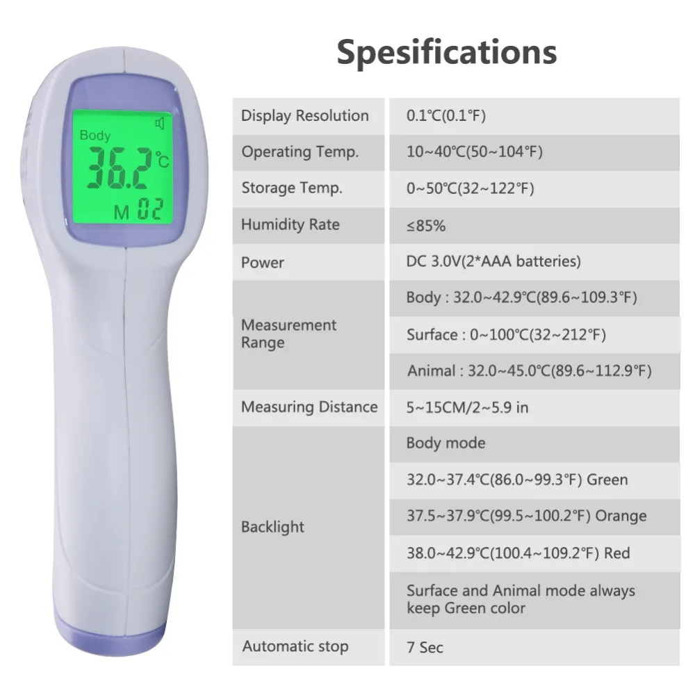 Yieryi цифровой Termometr Бесконтактный ИК лазерный цифровой инфракрасный термометр для детей и взрослых людей и термометры для животных