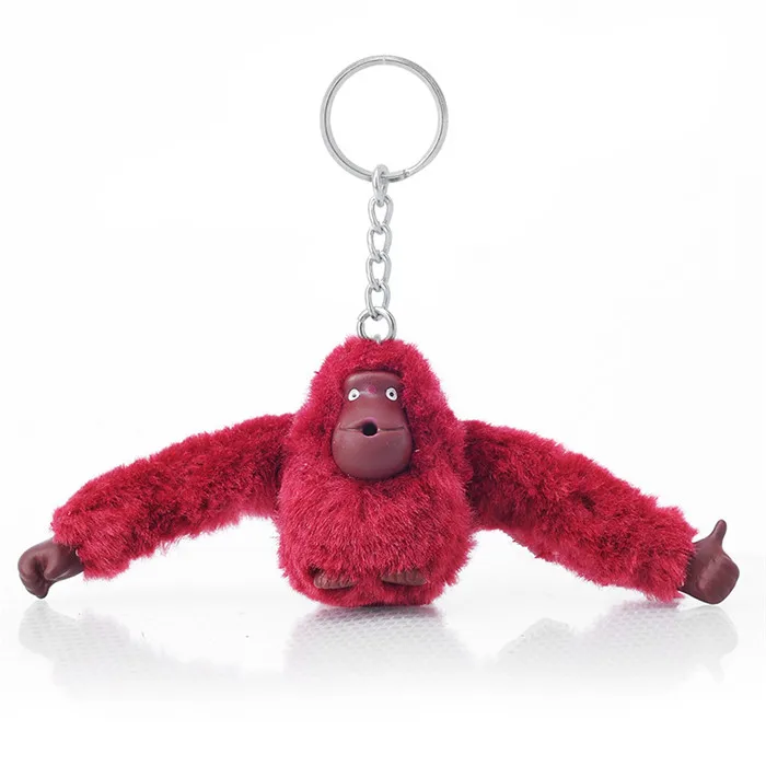 Cute 3D Monkey Plush Doll Pendant Keychain For Handbag Messenger Bag Purse Pom Pom Orangutan Plush Toy Animal Keyring Accessory (22)