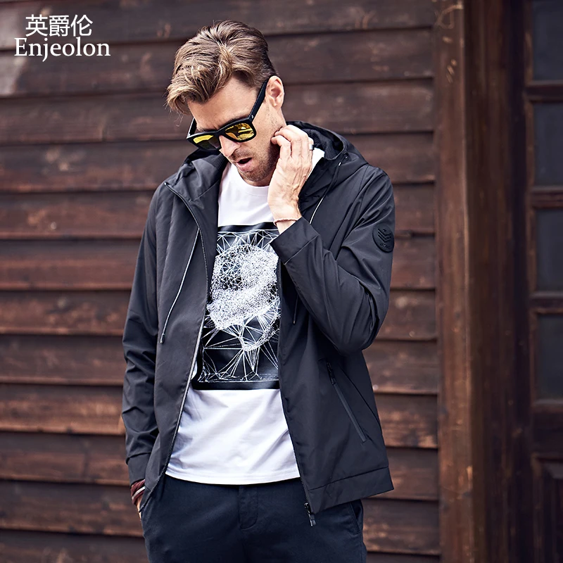 Enjeolon 2019 Autumn Winter Bomber Jacket Men Windbreaker Mens Jackets Coats Streetwear Wind Breaker Jacket Men clothes JK0324