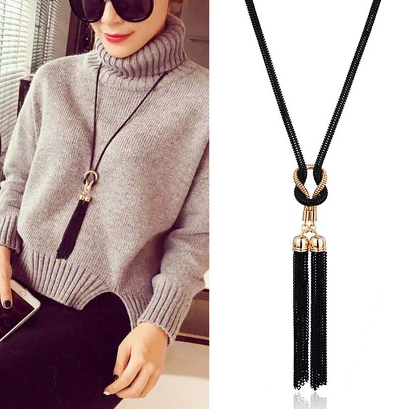 2018 Designer Boutique Vintage Elegant Big Gold Metal Long Tassel Rhinestone Statement Necklace for Women Crystal Pendant
