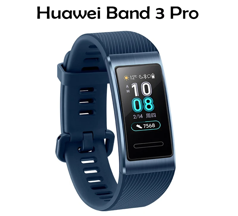 Смарт-браслет huawei Band 3 Pro с gps, металлическая рамка, экран 0,95 дюйма, водонепроницаемый, фитнес, пульс, режим сна - Цвет: Band 3Pro Blue