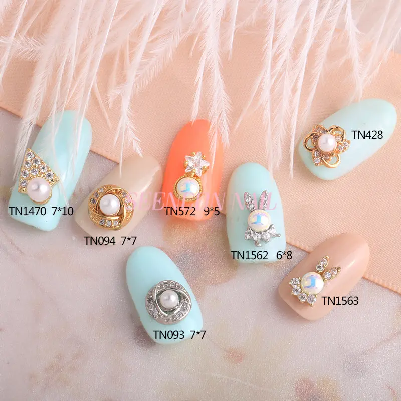 5pcs 3D alloy Pearl Zircon Nail art Accessories luxury zircon crystal big nails  jewelry top-level nail beauty Charms - AliExpress