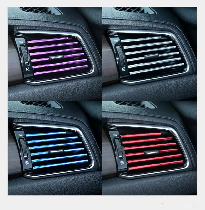 

10pcs Car Styling Car air outlet trim strip for Renault 2 button Clio Scenic Megane 2 Duster Sandero Captur Twingo Modus