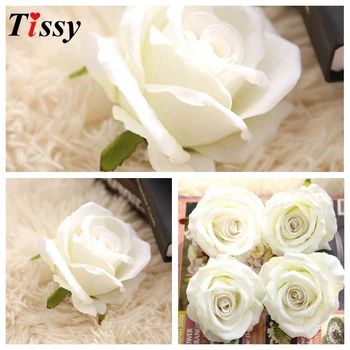

5PCS 10CM Artificial Flowers Rose Silk Flowers Rose High Quality Flower Heads DIY Supplies for Home Wedding Party Decoration