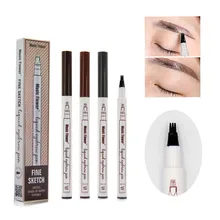 Музыка цветок карандаш для бровей водонепроницаемый вилка кончик бровей Татуировка ручка 3 головки тонкий эскиз жидкий усилитель бровей краска оттенок#279251