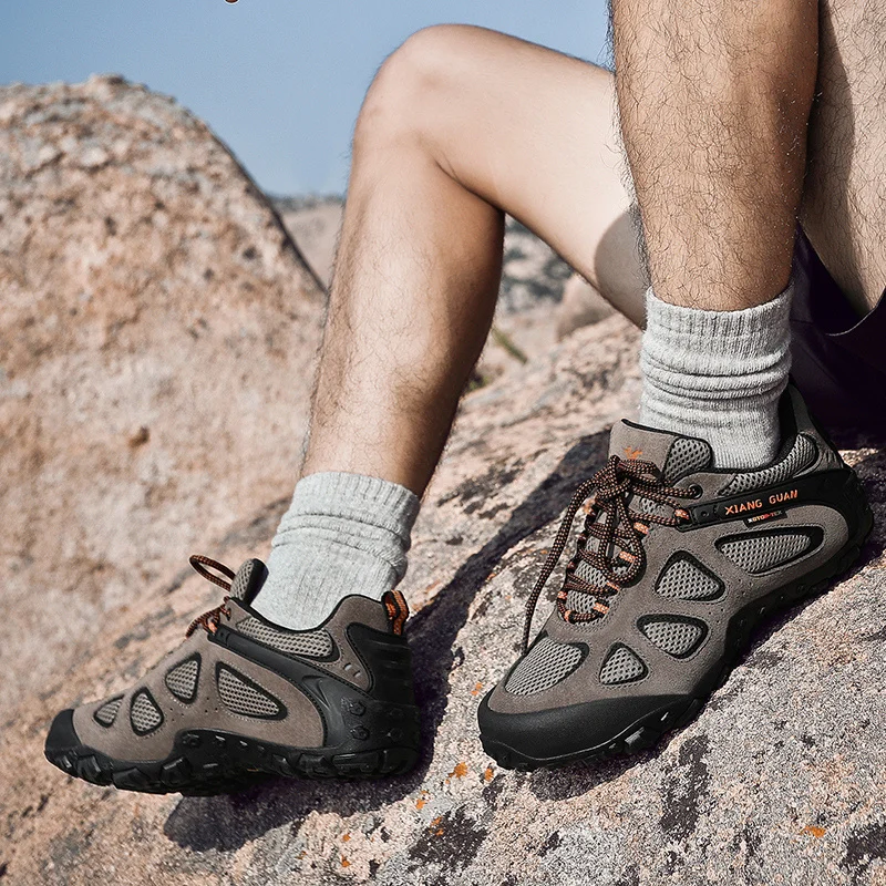 XIANG GUAN высокое качество походная обувь дизайн противоскользящие треккинговые кроссовки мужские прогулочные альпинистские ботинки