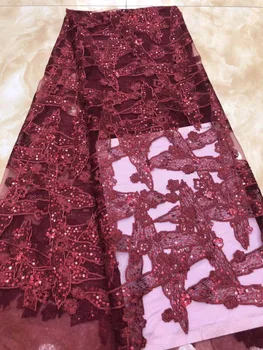 

Hot sale sequins African french net fabric high quality CiCi-62701 embroidered tulle fabric