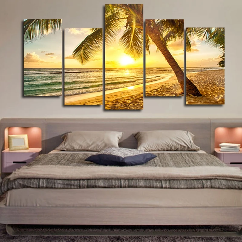 Модульная холст Картины Гостиная Wall Art HD печатает фотографии 5 шт. дерево