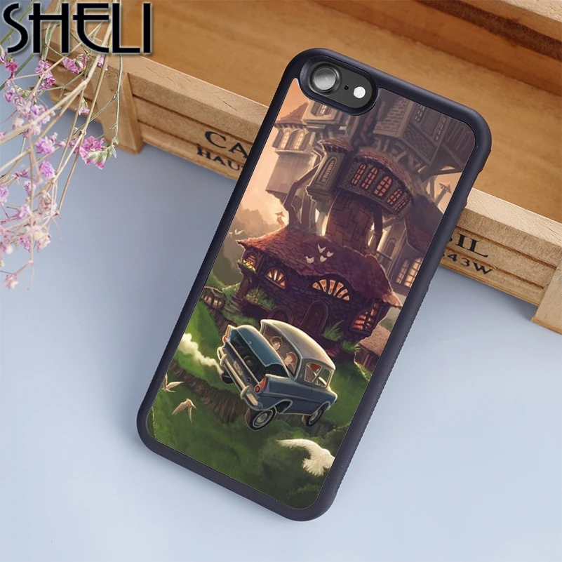 

SHELI Ron Weasley Harry Potter Flying Phone Case For iPhone 6 6S Plus 7 8 Plus X 5S Cover For Samsung Galaxy S6 S7 S8 edge Plus