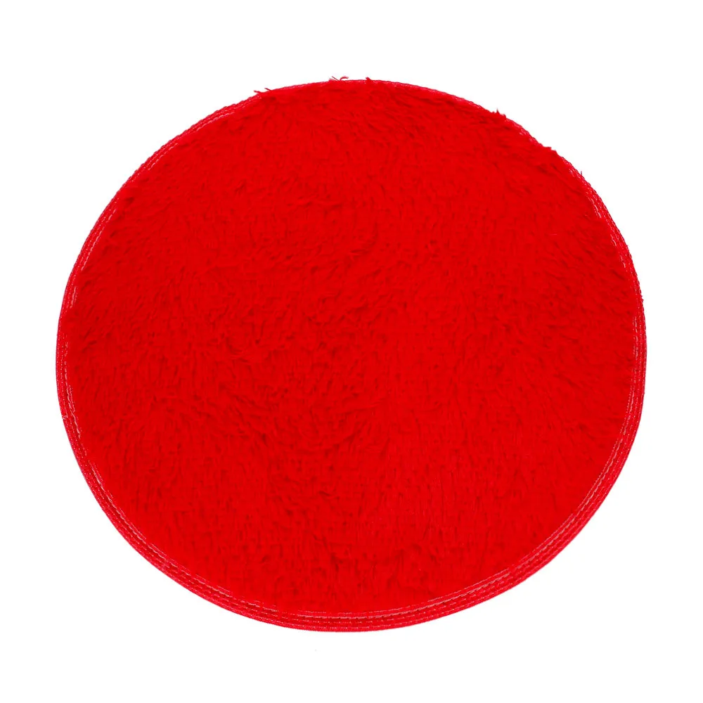 Мягкий напольный для ванной и спальни душ круглый ковер нескользящий для дома спальни ванной комнаты плюшевые коврики Floo двери 40 см 5,31 - Цвет: Red
