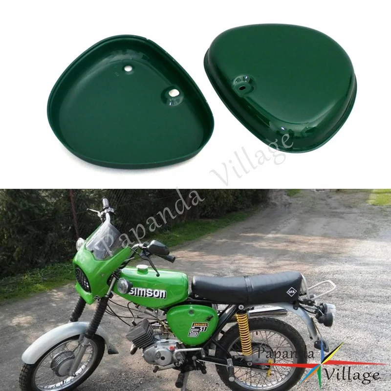 

Papanda Motorcycle Steel Green 2 Side Cover Left and Right Side Protection Guard for Simson S50 S51 S70