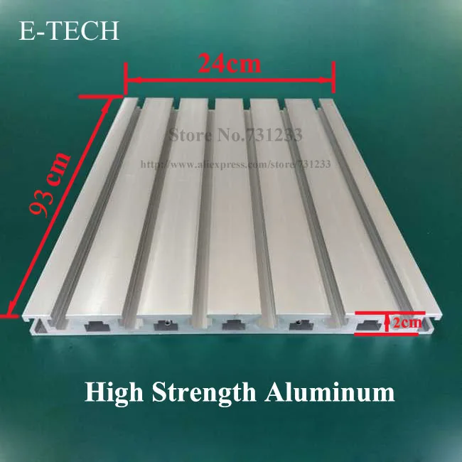 

High Strength Aluminum Profile 930*240 mm for CNC Engraving Machine Guide Rail Working Table 20mm Thick