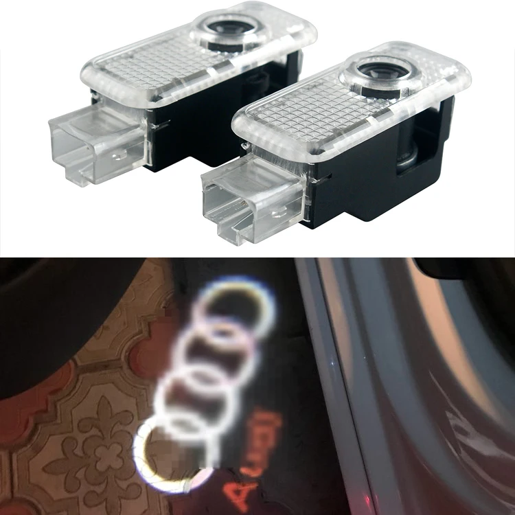 

2pcs led Car Door logo light laser projector lamp For Audi A1 A3 A4L A5 new A6L Q7 TT R8 S3 S4 SLine Ghost Shadow welcome light