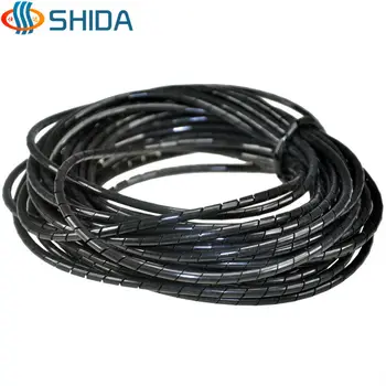 

Free shipping 4mm*50m length Black white spiral wrapping winding pipe Spiral Cable Wire Wrap Tube Manage Cord
