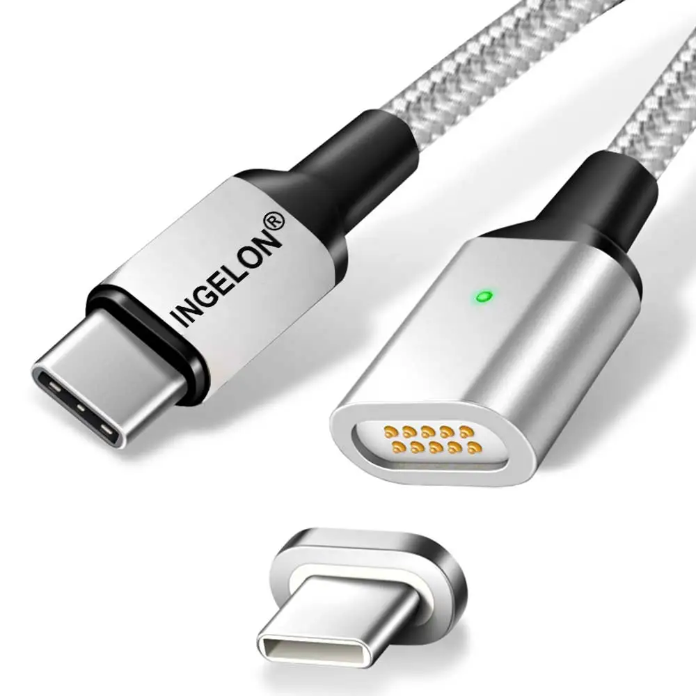 Быстрое зарядное устройство Ingelon, нейлон, 100 Вт, 5А, USB C, магнитный кабель для передачи данных, Quick Powr, быстрая зарядка, 3,0, 1,8 м, type C-type C, для ноутбука Macbook