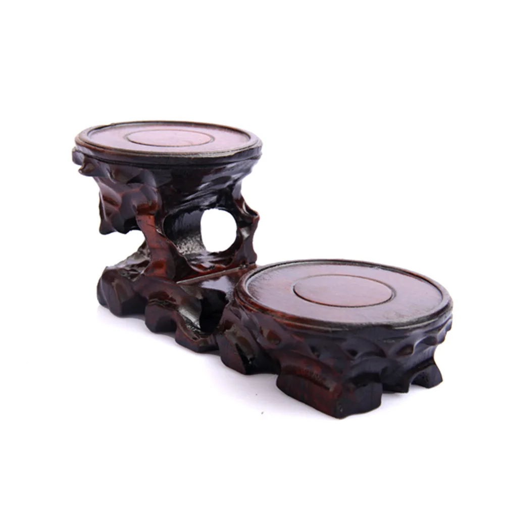 

Ecological Home Decor Redwood Carving Base Sets Ceramic Tea Pet Incense Burner Vase Wooden crystal Holder Stent Furnishings New