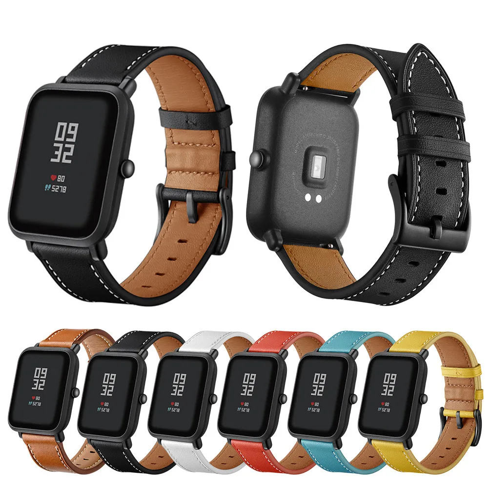 Ремешок для часов из натуральной кожи ремешок наручных браслет Xiaomi Huami Amazfit Bip Youth