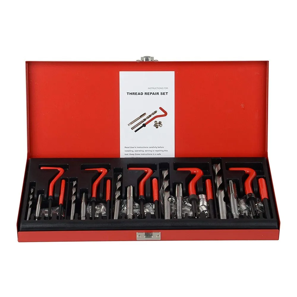 

131Pcs Stripped Thread Rethread Helicoil Repair Kit Set Metric M5 M6 M8 M10 M12