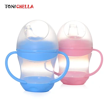 

160ml Baby Training Cup Leak-proof Toddle Water Feeding Bottle Silica Gel Duckbill Handle Baby Sippy Learning Drinking BB5094