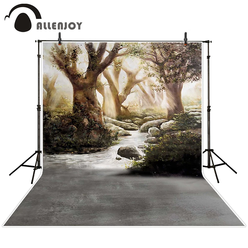 Allenjoy photographic background Videos river meadow tree backdrops children christmas digital Send rolled 8x8