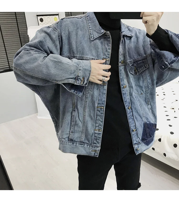 Privathinker Мужская свободная Модная Джинсовая куртка с принтом, мужская уличная куртка в стиле хип-хоп, Мужская свободная осенняя одежда, джинсовое пальто