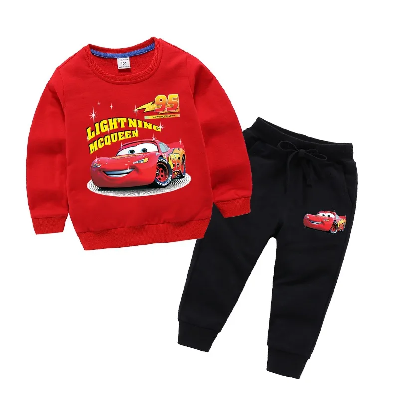 

2019 spring autumn Baby boys Set children Cotton Car Printing Long Sleeve T-shirt Coat Tops+ pants Suits Tracksuits Kids clothes