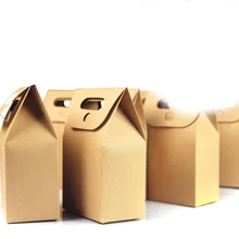 10*15,5*6 см 30 шт./лот Горячая натуральная крафт-бумага сумки, подарочная упаковка коробка, печенья/Конфеты/гайки мешок/DIY подарочная ручка упаковочная коробка
