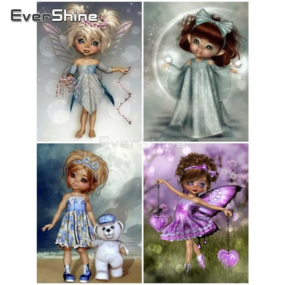 

EverShine DIY Diamond Embroidery Girl Picture Of Rhinestones Diamond Painting Cross Stitch Cartoon Mosaic Beads Diamond Art Kits