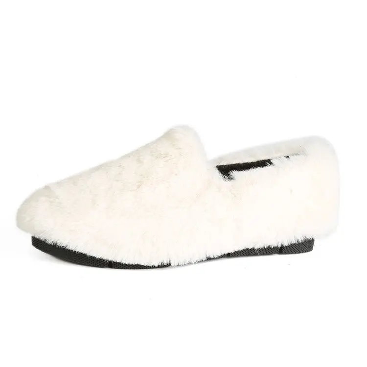 D'hiver Femmes Sur Fille Respirant De leopard Troupeau Smart noir Beige Fl84 Courte Peluche Chaussures Aleafalling Zapatos Mujer Confortable Glissement Plat kaki qZS5d