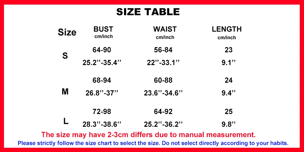 size table