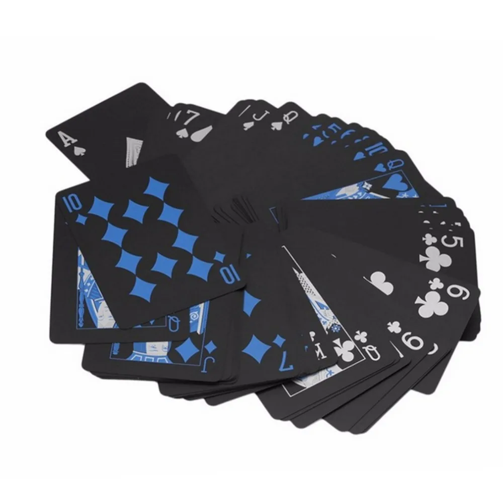 Водонепроницаемая игральная карта черный ПВХ пластик Прочный для семьи и друзей играть с высококачественной гарантией 54 шт./1 сумка