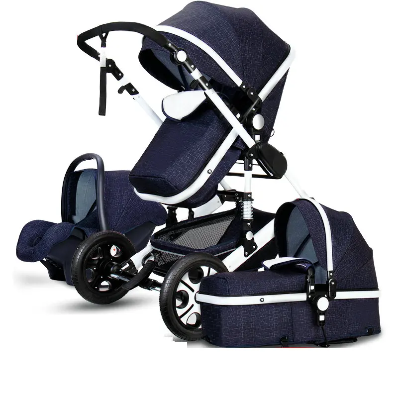 

2-in-1 stroller 3-in-1 baby stroller safety seat can sit reclining bi-directional four-wheel shock folding newborn baby BB winte