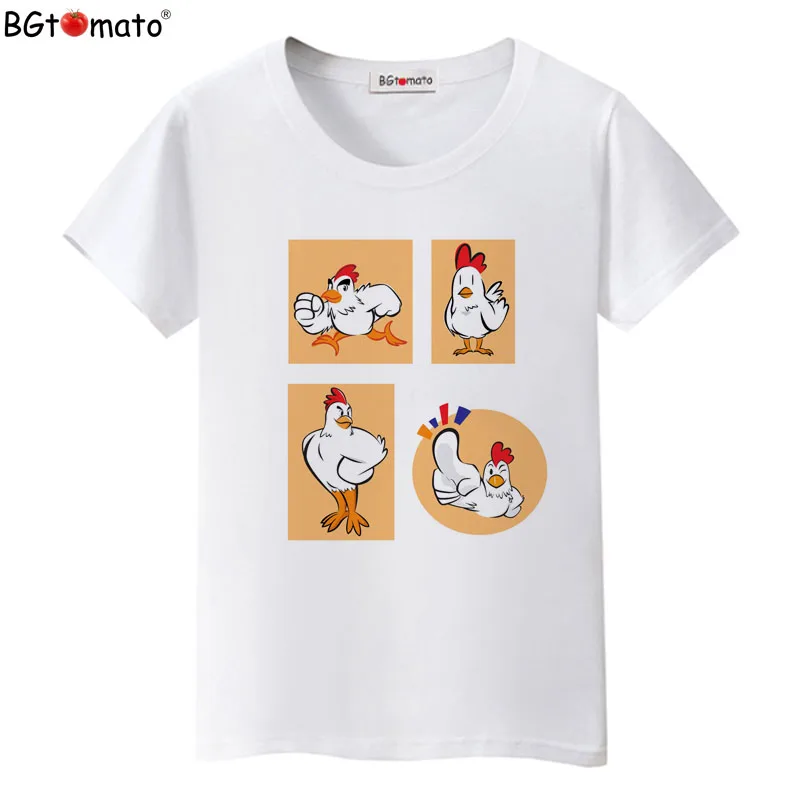 

BGtomato T shirt Brave chicken funny t shirts New style summer kawaii top tees Original brand women tshirt Cheap sale