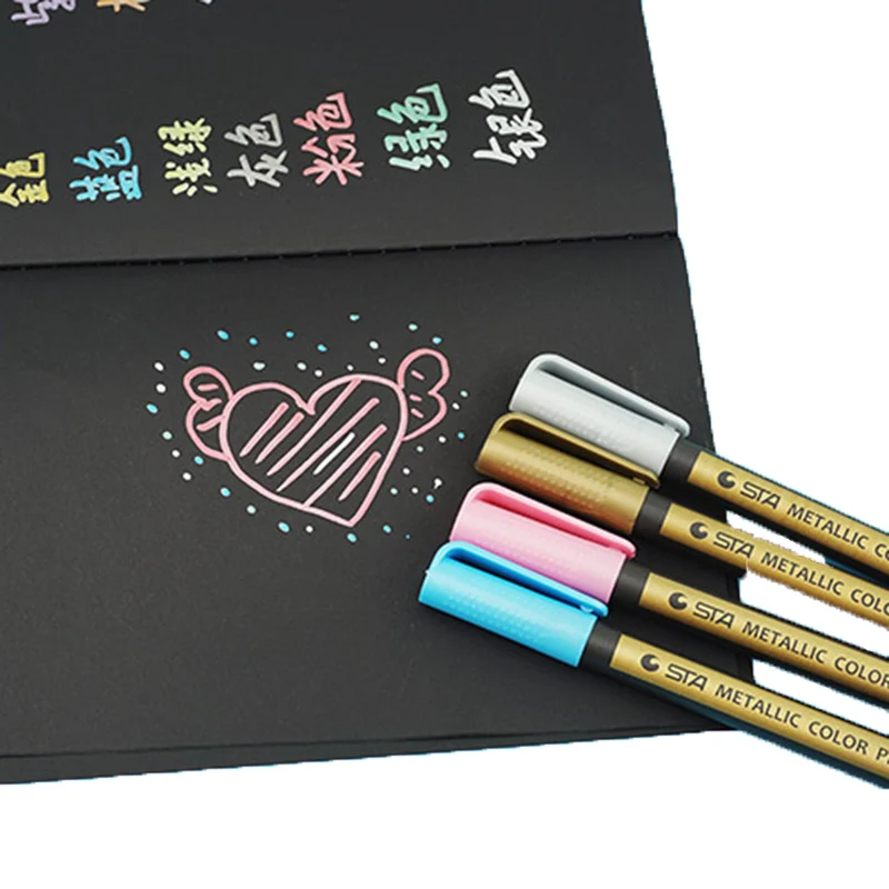 Marker Pen Stationery Metal Color Paint Pen Technology Pen Invitation Card Greeting Card Greeting Marker 1 Pcs