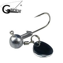 10 шт./лот свинцовая головка джиг рыболовный крючок 2 г-4 г джиг Крючки с вращающиеся блестки для мягкой рыбалки приманки из углеродистой стали рыболовные крючки